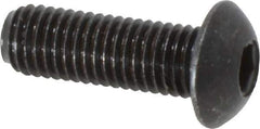 Holo-Krome - 1/4-28 UNF Hex Socket Drive, Button Screw - Alloy Steel, Black Oxide Finish, Fully Threaded, 3/4" Length Under Head - Exact Tool & Supply