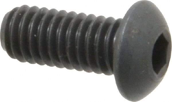 Holo-Krome - 5/16-18 UNC Hex Socket Drive, Button Screw - Alloy Steel, Black Oxide Finish, Fully Threaded, 3/4" Length Under Head - Exact Tool & Supply