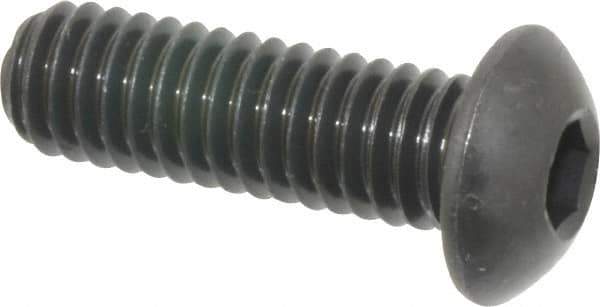 Holo-Krome - 5/16-18 UNC Hex Socket Drive, Button Screw - Alloy Steel, Black Oxide Finish, Fully Threaded, 1" Length Under Head - Exact Tool & Supply