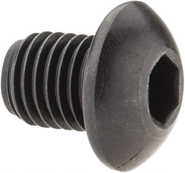 Holo-Krome - 5/16-24 UNF Hex Socket Drive, Button Screw - Alloy Steel, Black Oxide Finish, Fully Threaded, 3/8" Length Under Head - Exact Tool & Supply
