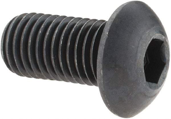 Holo-Krome - 5/16-24 UNF Hex Socket Drive, Button Screw - Alloy Steel, Black Oxide Finish, Fully Threaded, 5/8" Length Under Head - Exact Tool & Supply
