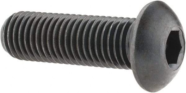 Holo-Krome - 5/16-24 UNF Hex Socket Drive, Button Screw - Alloy Steel, Black Oxide Finish, Fully Threaded, 1" Length Under Head - Exact Tool & Supply