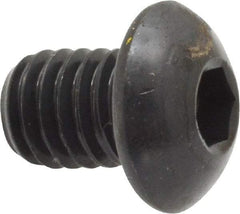 Holo-Krome - 3/8-16 UNC Hex Socket Drive, Button Screw - Alloy Steel, Black Oxide Finish, Fully Threaded, 1/2" Length Under Head - Exact Tool & Supply