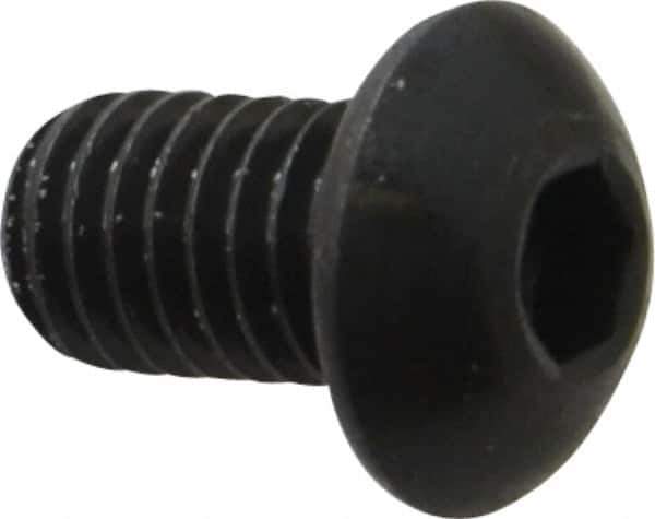 Holo-Krome - 3/8-16 UNC Hex Socket Drive, Button Screw - Alloy Steel, Black Oxide Finish, Fully Threaded, 5/8" Length Under Head - Exact Tool & Supply