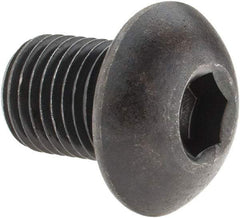 Holo-Krome - 3/8-24 UNF Hex Socket Drive, Button Screw - Alloy Steel, Black Oxide Finish, Fully Threaded, 1/2" Length Under Head - Exact Tool & Supply