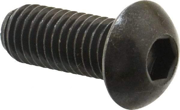 Holo-Krome - 1/2-13 UNC Hex Socket Drive, Button Screw - Alloy Steel, Black Oxide Finish, Fully Threaded, 1-1/4" Length Under Head - Exact Tool & Supply