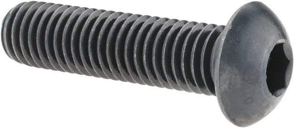 Holo-Krome - 1/2-13 UNC Hex Socket Drive, Button Screw - Alloy Steel, Black Oxide Finish, Fully Threaded, 2" Length Under Head - Exact Tool & Supply