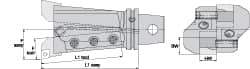 Kennametal - Right Hand Cut, KM63XMZ Modular Connection, Adapter/Mount Lathe Modular Clamping Unit - Through Coolant, Series STAR Straight Side Mount - Exact Tool & Supply