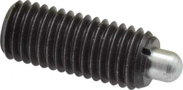 Gibraltar - 5/8-11, 1-1/2" Thread Length, 5/16" Plunger Projection, Steel Threaded Spring Plunger - 0.31" Max Plunger Diam, 1-1/2" Plunger Length, 3.5 Lb Init End Force, 10.5 Lb Final End Force - Exact Tool & Supply