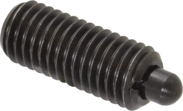 Gibraltar - 5/8-11, 1-1/2" Thread Length, 5/16" Plunger Projection, Steel Threaded Spring Plunger - 0.31" Max Plunger Diam, 1-1/2" Plunger Length, 3.5 Lb Init End Force, 10.5 Lb Final End Force - Exact Tool & Supply