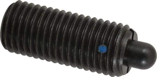 Gibraltar - 1-8, 2-13/32" Thread Length, 1/2" Plunger Projection, Steel Threaded Spring Plunger - 1/2" Max Plunger Diam, 2-13/32" Plunger Length, 16 Lb Init End Force, 68 Lb Final End Force - Exact Tool & Supply