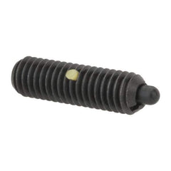 Gibraltar - M6 x 1.0, 0.787" Thread Length, 0.098" Plunger Projection, Steel Threaded Spring Plunger - 0.106" Max Plunger Diam, 0.787" Plunger Length, 1.57 Lb Init End Force, 4.5 Lb Final End Force - Exact Tool & Supply