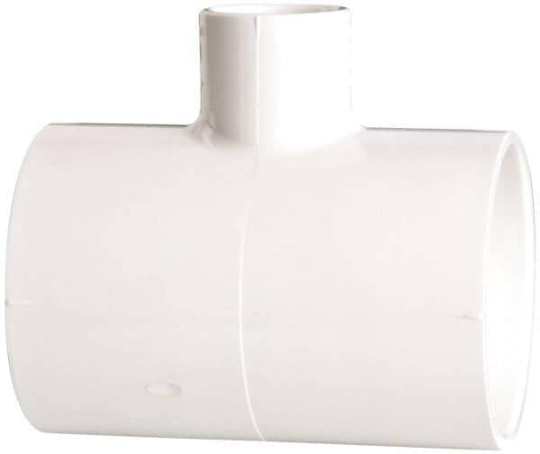 Value Collection - 2 x 2 x 3/4" PVC Plastic Pipe Reducing Tee - Schedule 40, All Slip End Connections - Exact Tool & Supply