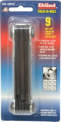Eklind - 9 Piece Fold-Up Ball End Hex Key Set - Exact Tool & Supply
