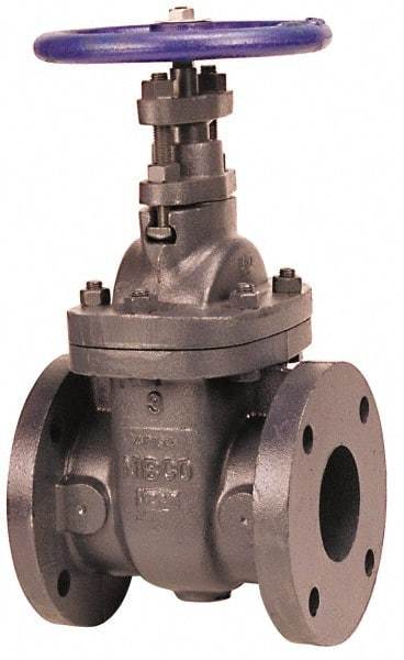 NIBCO - 8" Pipe, Class 125, Flanged Iron Solid Wedge Stem Gate Valve with Iron Trim - 200 WOG, 125 WSP, Bolted Bonnet - Exact Tool & Supply