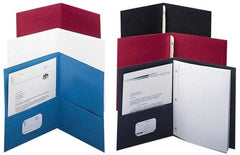 UNIVERSAL - 11" Long x 8-1/2" Wide Leatherette Two-Pocket Portfolios - White - Exact Tool & Supply