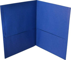UNIVERSAL - 11" Long x 8-1/2" Wide Leatherette Two-Pocket Portfolios - Light Blue - Exact Tool & Supply