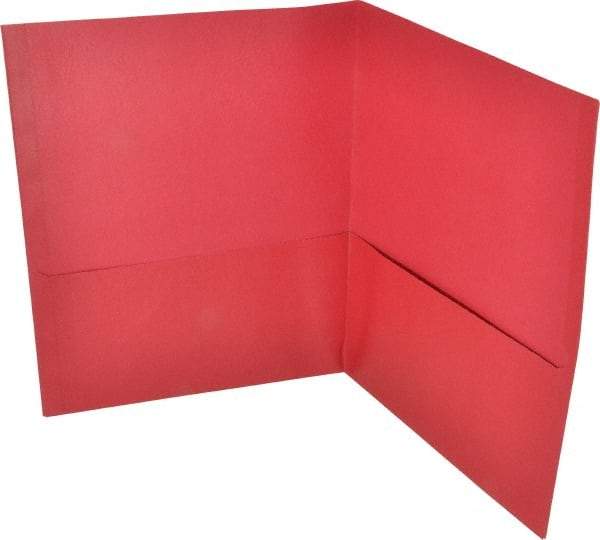 UNIVERSAL - 11" Long x 8-1/2" Wide Leatherette Two-Pocket Portfolios - Red - Exact Tool & Supply