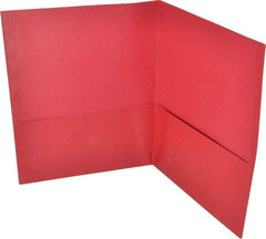 UNIVERSAL - 11" Long x 8-1/2" Wide Leatherette Two-Pocket Portfolios - Red - Exact Tool & Supply