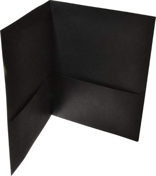UNIVERSAL - 11" Long x 8-1/2" Wide Leatherette Two-Pocket Portfolios - Black - Exact Tool & Supply