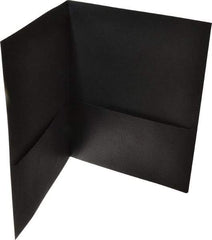 UNIVERSAL - 11" Long x 8-1/2" Wide Leatherette Two-Pocket Portfolios - Black - Exact Tool & Supply