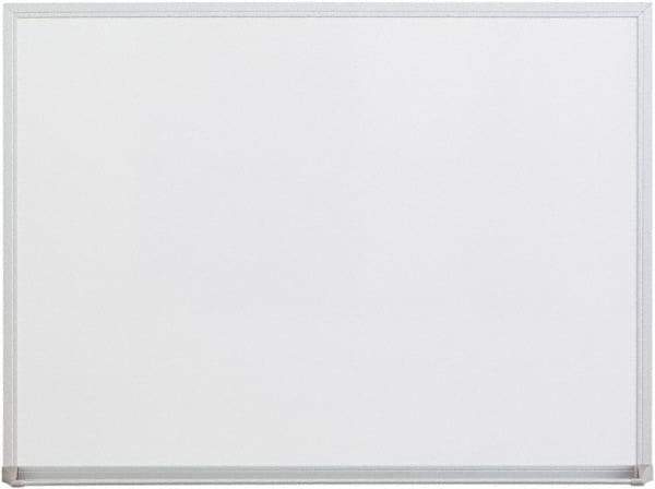 UNIVERSAL - 18" High x 24" Wide Melamine Dry Erase Board with 3/4" Rail - Aluminum, 5/8" Deep - Exact Tool & Supply