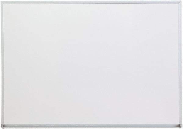 UNIVERSAL - 36" High x 48" Wide Melamine Dry Erase Board with 3/4" Rail - Aluminum, 5/8" Deep - Exact Tool & Supply