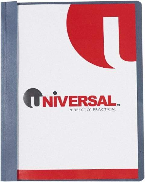 UNIVERSAL - 8-1/2" Long x 8-1/2 to 11" Wide Plastic Clip Style Report Cover - Clear & Dark Blue - Exact Tool & Supply