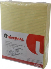 UNIVERSAL - 50 Sheet, 8-1/2 x 11", Glue Top Ruled Writing Pad - Canary - Exact Tool & Supply