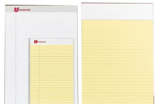 UNIVERSAL - 50 Sheet, 8-1/2 x 14", Perforated Style Ruled Pads - Canary - Exact Tool & Supply