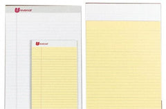 UNIVERSAL - 50 Sheet, 8 x 11-3/4", Perforated Style Ruled Pads - Canary - Exact Tool & Supply