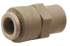 Parker - 5/16" Outside Diam, 3/8 NPTF, Acetal Push-to-Connect Tube Female Connector - 300 Max psi, Tan - Exact Tool & Supply
