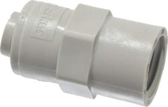 Parker - 1/4" Outside Diam, 1/4 NPTF, Acetal Push-to-Connect Tube Female Connector - 300 Max psi, Tan - Exact Tool & Supply