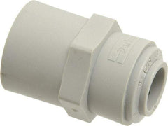Parker - 1/2" Outside Diam, 1/2 NPTF, Acetal Push-to-Connect Tube Female Connector - 250 Max psi, Tan - Exact Tool & Supply