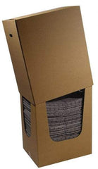 Brady SPC Sorbents - 39 Gal Capacity per Package, Universal Pad - 19" Long x 15" Wide, Gray, Polypropylene - Exact Tool & Supply