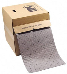 Brady SPC Sorbents - 23 Gal Capacity per Package, Universal Roll - 150' Long x 15" Wide, Gray, Polypropylene - Exact Tool & Supply