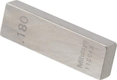 Mitutoyo - 0.18" Rectangular Steel Gage Block - Accuracy Grade 0, Includes Certificate of Inspection - Exact Tool & Supply
