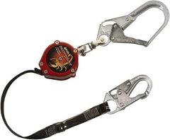 Miller - 9' Long, 310 Lb Capacity, Vectran/Polyester Fall Limiter - Steel Locking Rebar Hook Connector, Swivel Shackle Connector, Black - Exact Tool & Supply