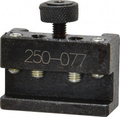 Phase II - #1 Turning & Facing Tool Post Holder - 5 to 8" Lathe Swing, 25.4mm OAH x 1-1/2" OAL, 3/8" Max Tool Cutting Size, 5/32" Centerline Height - Exact Tool & Supply