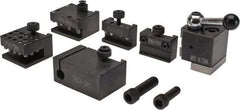 Phase II - Series Micro Tool Post Holder & Set for 5 to 8" Lathe Swing - 6 Piece, Includes Style 1 Holder, Style 2 Holder, Style 4 Holder, Style 6 Holder, Style 7 Holder, Tool Post - Exact Tool & Supply