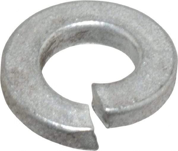 Value Collection - 1/4", 0.252" ID, 0.077" Thick Split Lock Washer - Grade 2 Spring Steel, Zinc-Plated Finish, 0.252" Min ID, 0.26" Max ID, 0.489" Max OD - Exact Tool & Supply