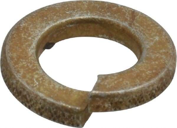 Value Collection - 3/8", 0.377" ID, 0.094" Thick Split Lock Washer - Grade 2 Spring Steel, Zinc Yellow Dichromate Finish, 0.377" Min ID, 0.385" Max ID, 0.68" Max OD - Exact Tool & Supply