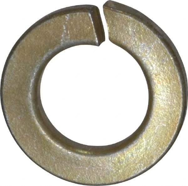 Value Collection - 7/16", 0.44" ID, 0.109" Thick Split Lock Washer - Grade 2 Spring Steel, Zinc Yellow Dichromate Finish, 0.44" Min ID, 0.45" Max ID, 0.776" Max OD - Exact Tool & Supply