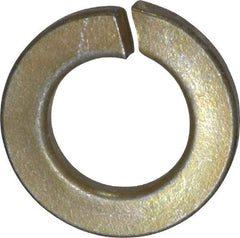 Value Collection - 7/16", 0.44" ID, 0.109" Thick Split Lock Washer - Grade 2 Spring Steel, Zinc Yellow Dichromate Finish, 0.44" Min ID, 0.45" Max ID, 0.776" Max OD - Exact Tool & Supply