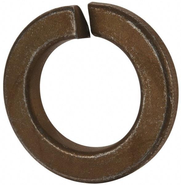 Value Collection - 7/8", 0.878" ID, 0.219" Thick Split Lock Washer - Grade 2 Spring Steel, Zinc Yellow Dichromate Finish, 0.878" Min ID, 0.894" Max ID, 1.459" Max OD - Exact Tool & Supply