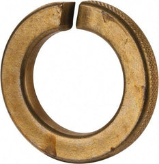 Value Collection - 1-1/4", 1.254" ID, 0.312" Thick Split Lock Washer - Grade 8 Spring Steel, Zinc Yellow Dichromate Finish, 1.254" Min ID, 1.28" Max ID, 2.036" Max OD - Exact Tool & Supply