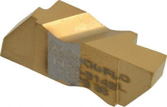 Tool-Flo - 3142FLG Grade GP3, 3.61mm Cutting Width Carbide Grooving Insert - 4.57mm Max Depth of Cut, Left Hand, 0.005 to 0.01" Corner Radius, TiN Finish - Exact Tool & Supply