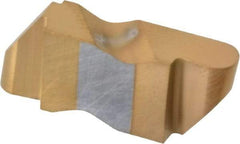 Tool-Flo - 3078FLR Grade GP3, 3.96mm Cutting Width Carbide Grooving Insert - 4.57mm Max Depth of Cut, Right Hand, 7/64" Corner Radius, TiN Finish - Exact Tool & Supply