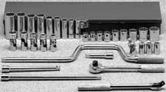 Williams - 32 Pc 3/8" Drive Deep Socket Set - Exact Tool & Supply