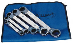 Williams - 5 Pc, 1/4 x 5/16 - 3/4 x 7/8", 12-Point Ratcheting Box Wrench Set - Exact Tool & Supply
